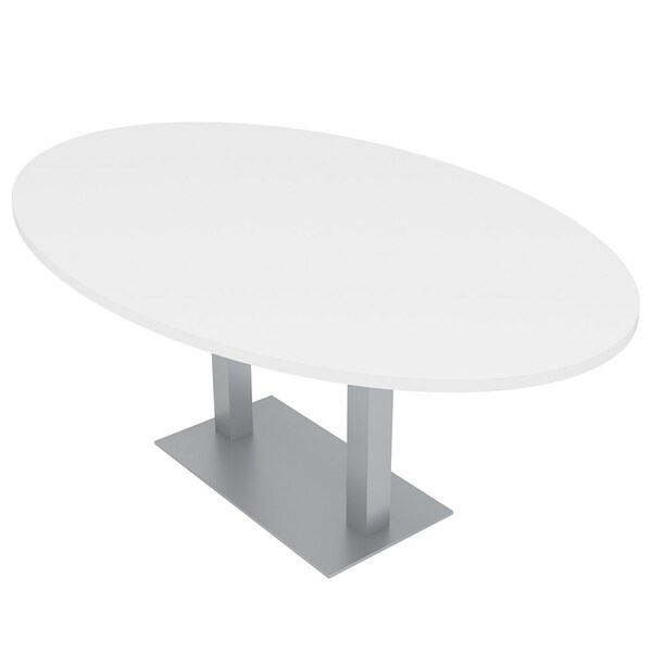45.25 in W, 71.5 in L, 29 in H, Engineered Wood Top, White
